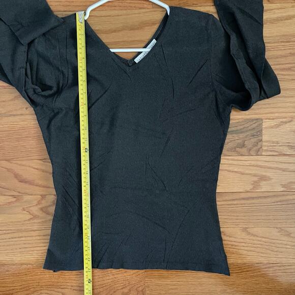 Fabiana Filippi Semi Sheer Sweater Womens 10 Dark Gray Italian Minimalist Luxury - Picture 7 of 7